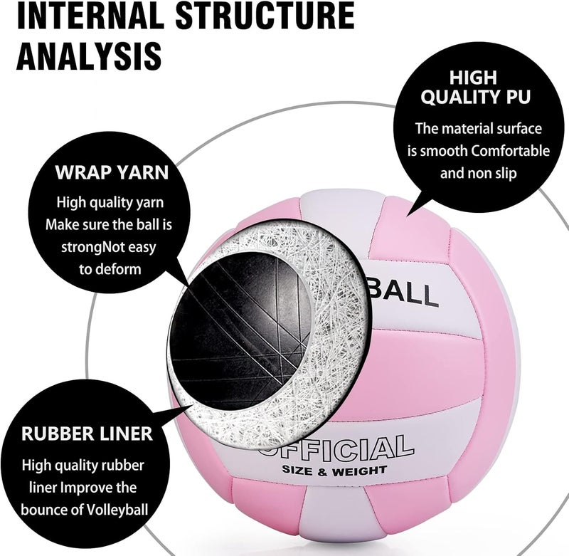 EVZOM Super Soft Volleyball Beach Volleyball Official Size 5 for Outdoor/Indoor/Pool/Gym/Training Premium Volleyballs Equipment Durability Stability Sports Ball - Image 5